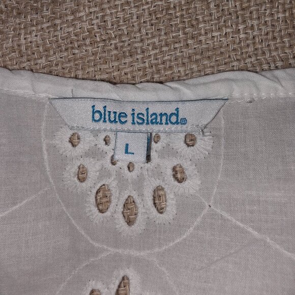 Blue Island White Eyelet Boho Tunic Cover-Up – Size L - Picture 5 of 5